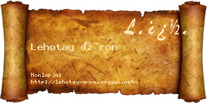Lehotay Áron névjegykártya